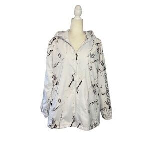 New Balance white marble print water resistant jacket - 2X